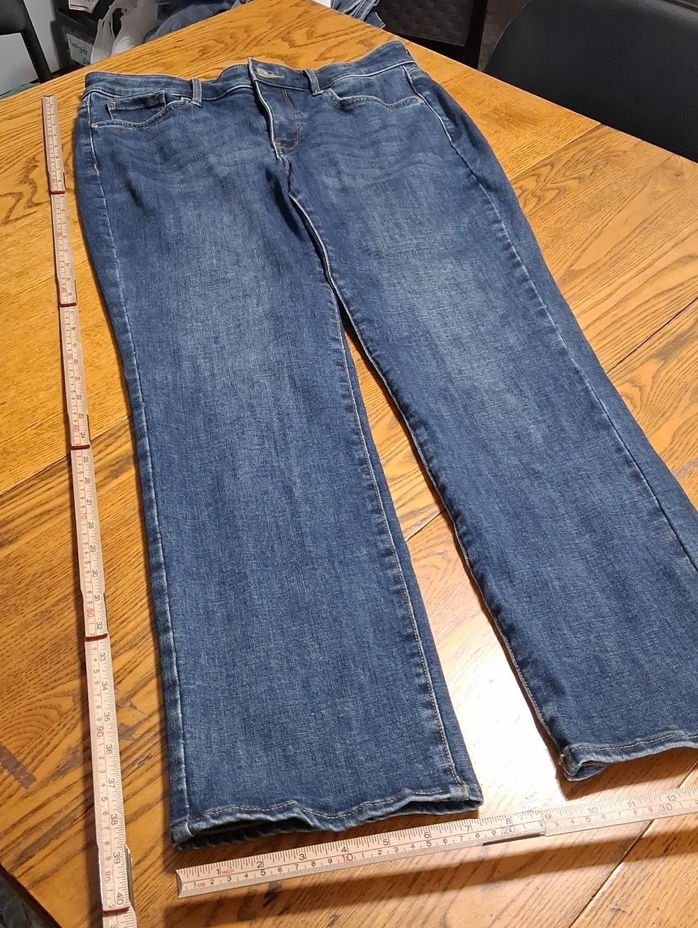 NYDJ Jeans 10P Womens BLUE MARILYN STRAIGHT Preowned LIFT TUCK Used